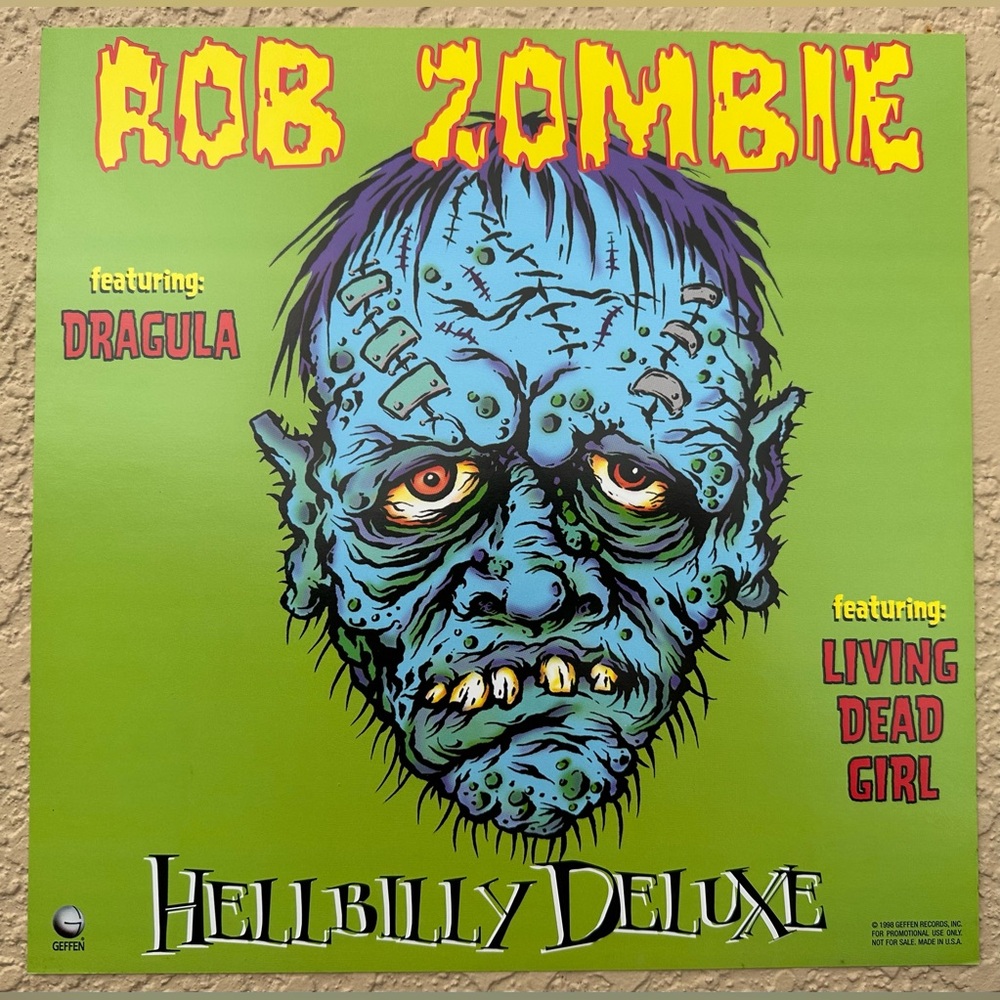 Rob Zombie Hellbilly Deluxe 2-Sided 12 X 12 Promo Poster 1998 Geffen Records VGC